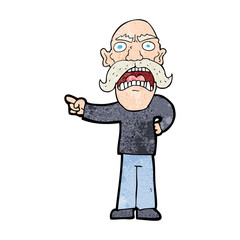 cartoon angry old man