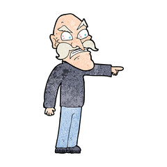 cartoon furious old man