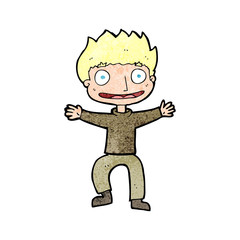 cartoon grinning boy