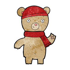 cartoon waving teddy bear