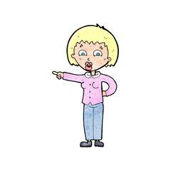 cartoon pointing woman