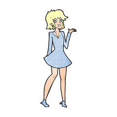 cartoon pretty woman in dress
