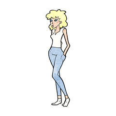 cartoon pretty woman