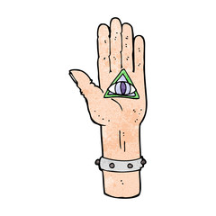 cartoon spooky hand symbol