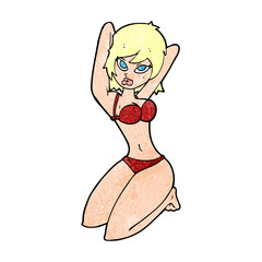 cartoon sexy woman posing