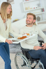 Prepared munch for her disabled boyfriend
