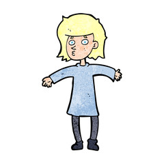 cartoon nervous woman