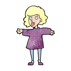 cartoon nervous woman
