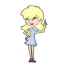 cartoon girl making point