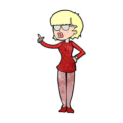cartoon woman wearing spectacles