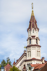 Domes of Our Lady of the Sign Church, the orthodox church betwee
