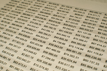 Fototapeta premium Financial Excel spreadsheet