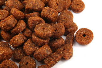 pet food isolated on white
