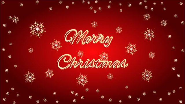 Animation of illustration seamless loop Merry Christmas red lettering with fireworks video