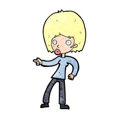 cartoon woman pointing