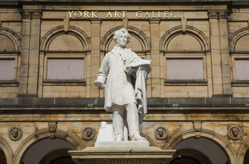 William Etty Statue and York Art Gallery in York, England.