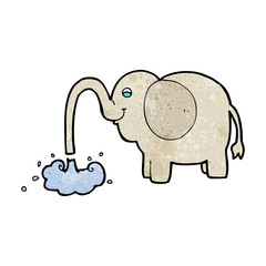 cartoon elephant squirting water