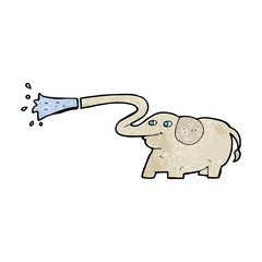 cartoon elephant squirting water