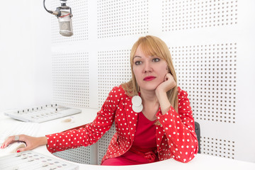Woman Dj in her music studio.