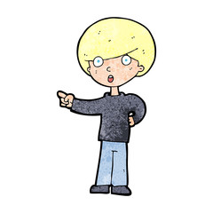 cartoon pointing boy