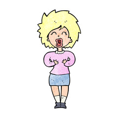 cartoon screaming woman