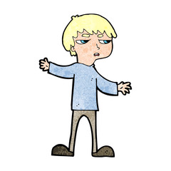 cartoon annoyed boy