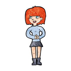 cartoon friendly woman