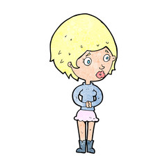 cartoon concerned woman