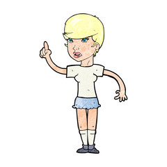 cartoon woman with idea