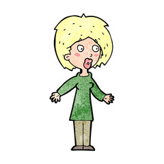 cartoon surprised woman