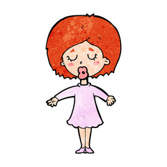 cartoon woman in dress