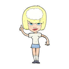 cartoon woman with idea