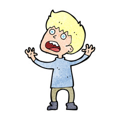 cartoon stressed boy