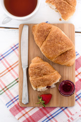 Breakfast with croissant