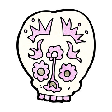 cartoon sugar skull