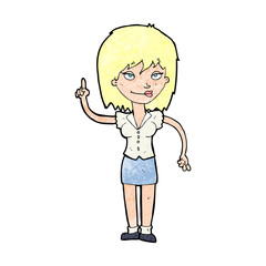 cartoon woman with idea