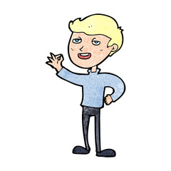 cartoon man making excellent gesture