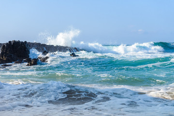 view of the surf on the ocean