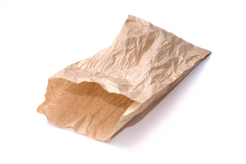 Fototapeta na wymiar Brown paper bag isolated on white
