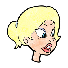 cartoon friendly woman