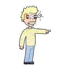 cartoon man with popping out eyes