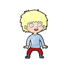 cartoon excited boy