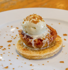 Tarte tatin apple pie with ice cream