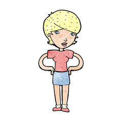 cartoon woman with hands on hips