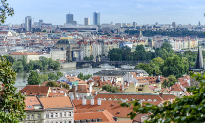 Fototapeta na wymiar Aerial view of Prague (Czech Republic).