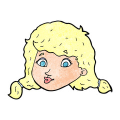 cartoon pretty female face