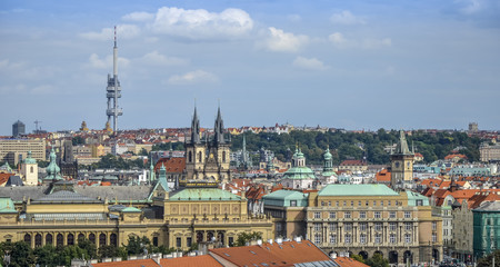 Fototapeta na wymiar Aerial view of Prague (Czech Republic).