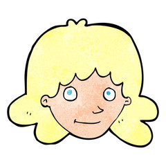 cartoon happy female face