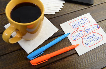 health analise diet exercise think positive