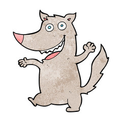 cartoon happy wolf